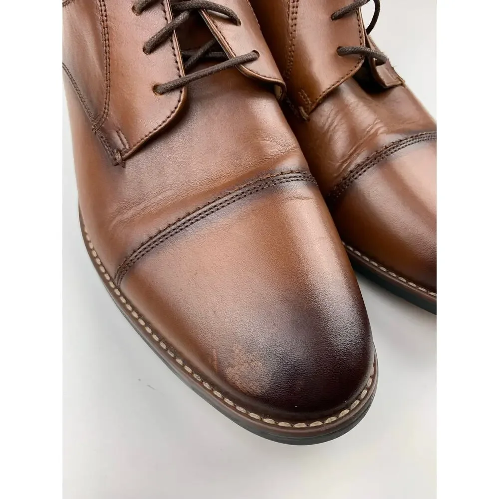Nunn Bush Westfield Oxford Dress Shoes Brown Leather Cap Toe Comfort Gel Mens 12